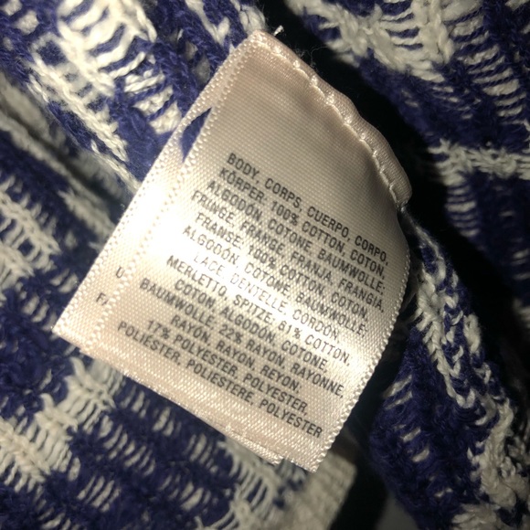 Anthropologie Moth Blue Crochet-Back Vest - Picture 4 of 7